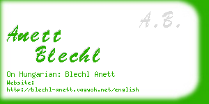 anett blechl business card